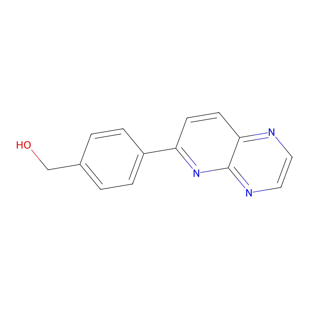 4-Pyrido[2,3-b]pyrazin-6-ylbenzenemethanol molecular structure, CAS 1401815-97-1