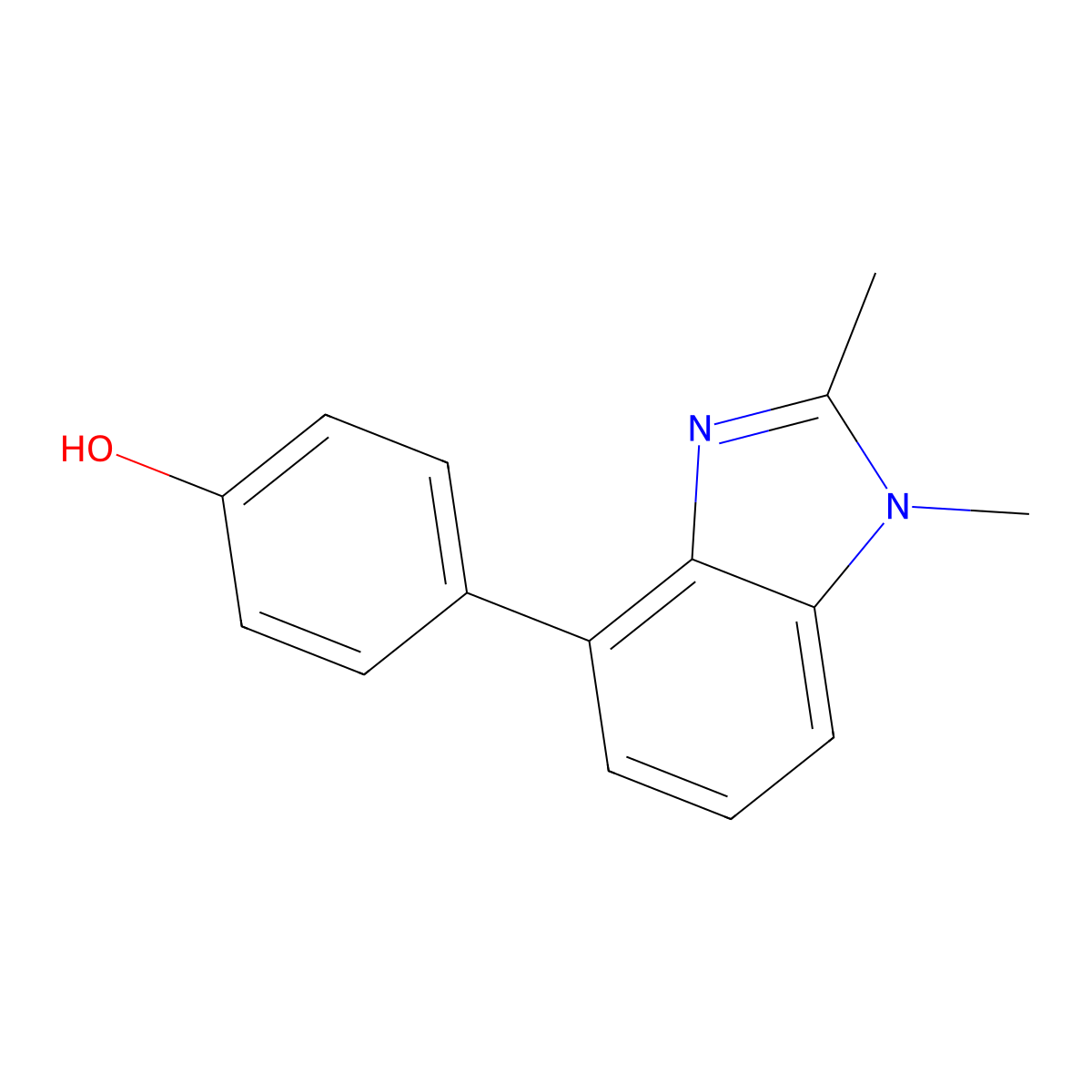 4-(1,2-Dimethylbenzimidazol-4-yl)phenol molecular structure, CAS 1401815-98-2