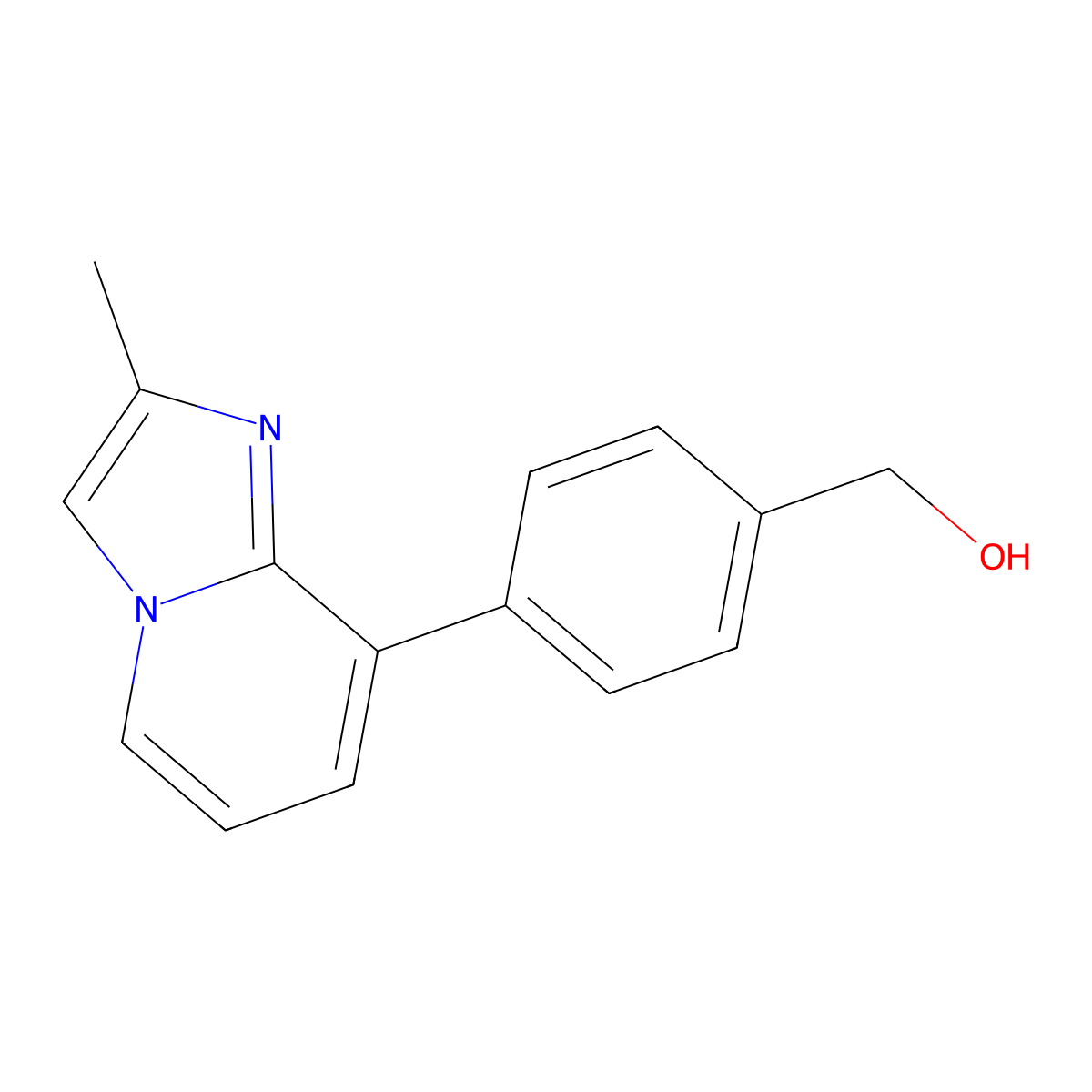 4-(2-Methylimidazo[1,2-a]pyridin-8-yl)benzenemethanol molecular structure, CAS 1401816-00-9