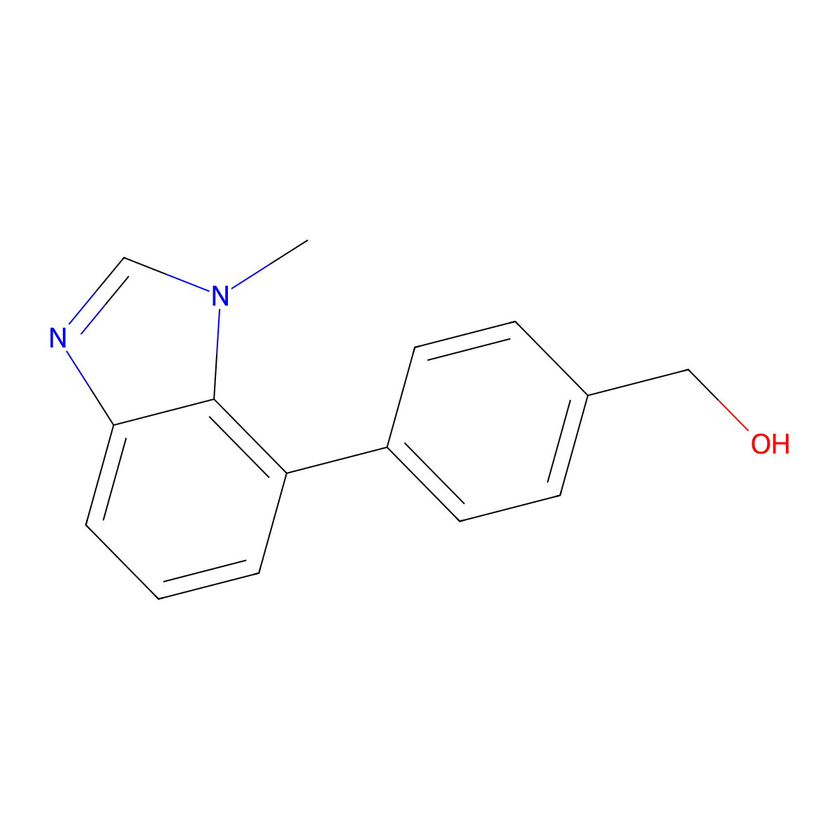 4-(1-Methyl-1H-benzimidazol-7-yl)benzenemethanol molecular structure, CAS 1401816-03-2