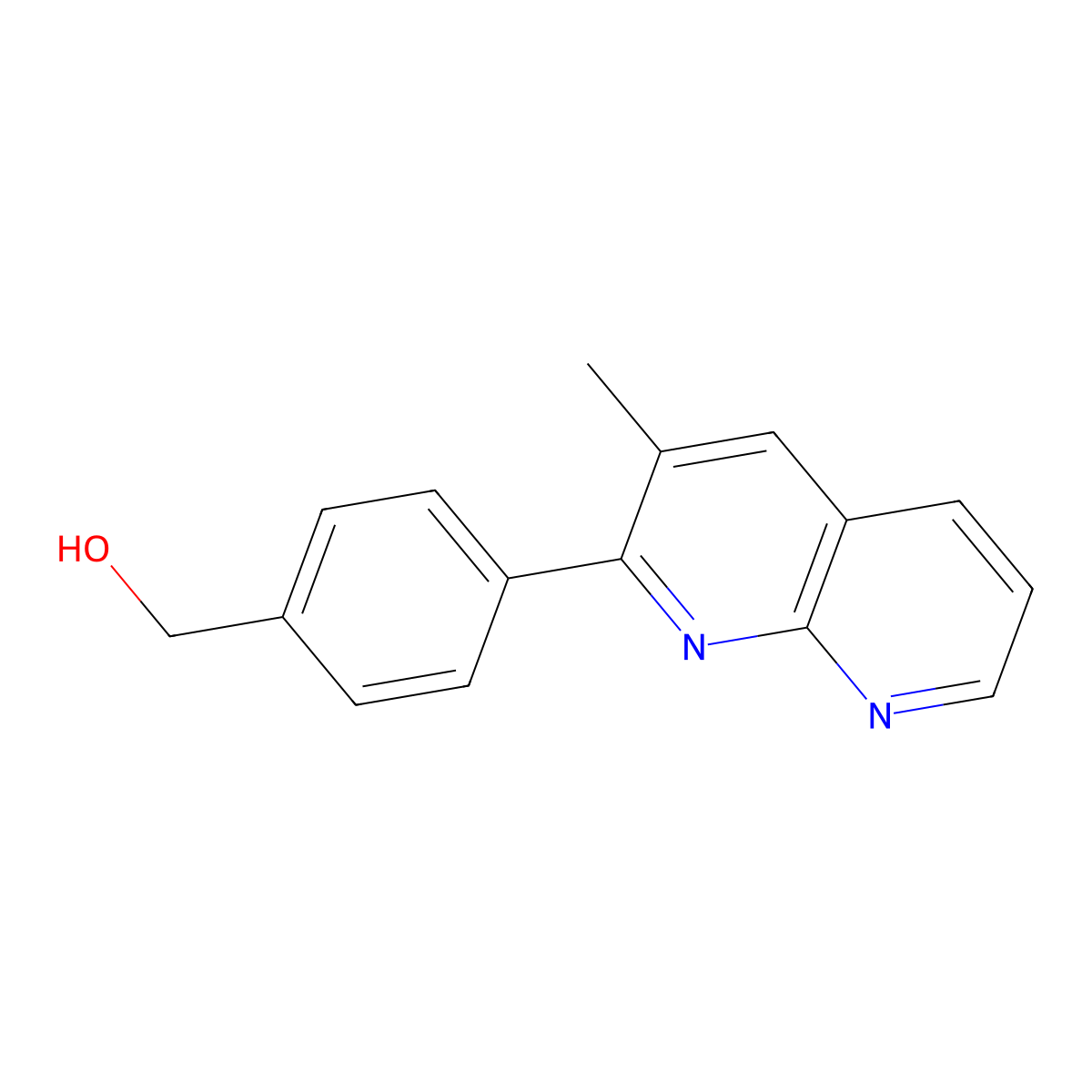 4-(3-Methyl-1,8-naphthyridin-2-yl)benzenemethanol molecular structure, CAS 1401816-08-7