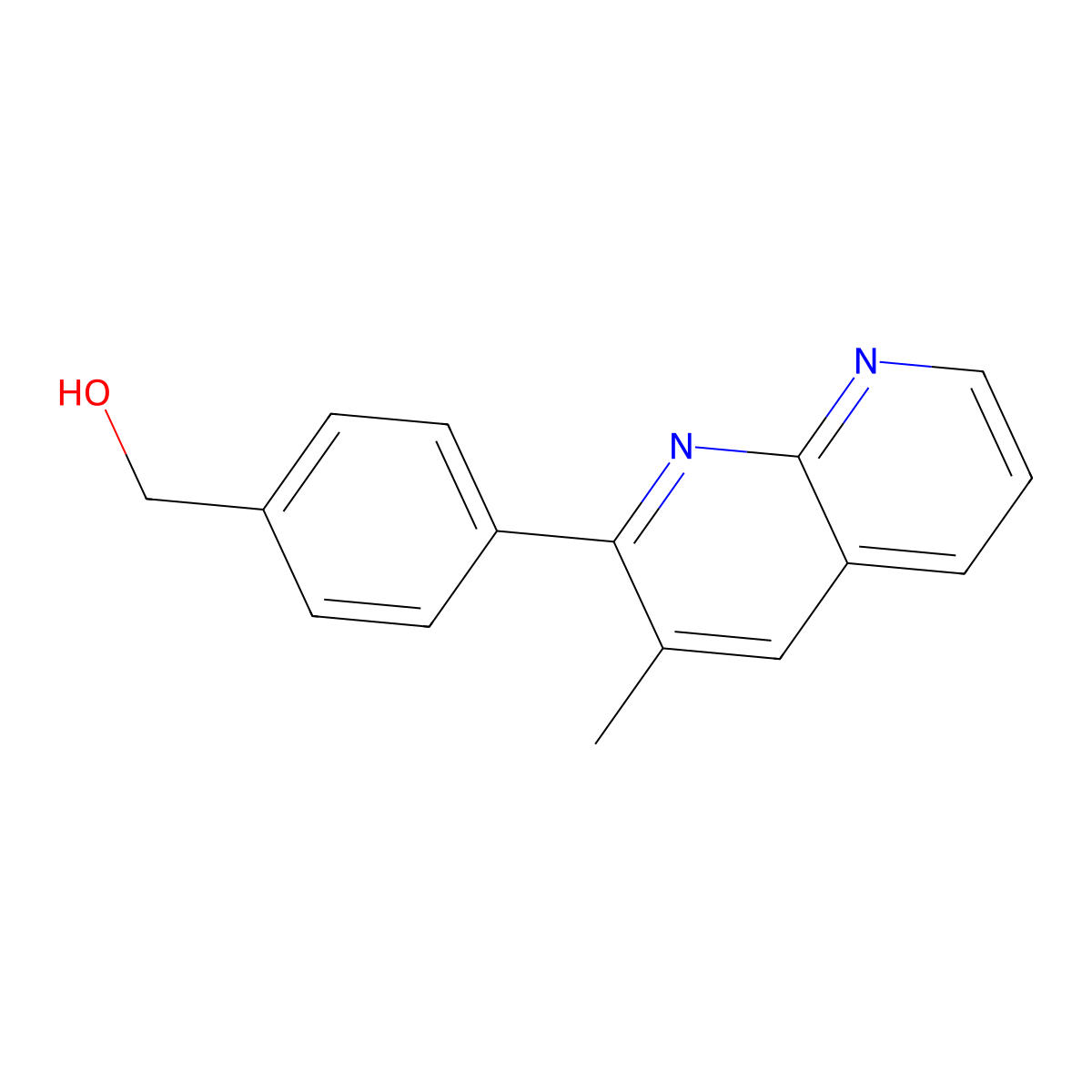 4-(3-Methyl-1,8-naphthyridin-2-yl)benzenemethanol molecular structure, CAS 1401816-08-7