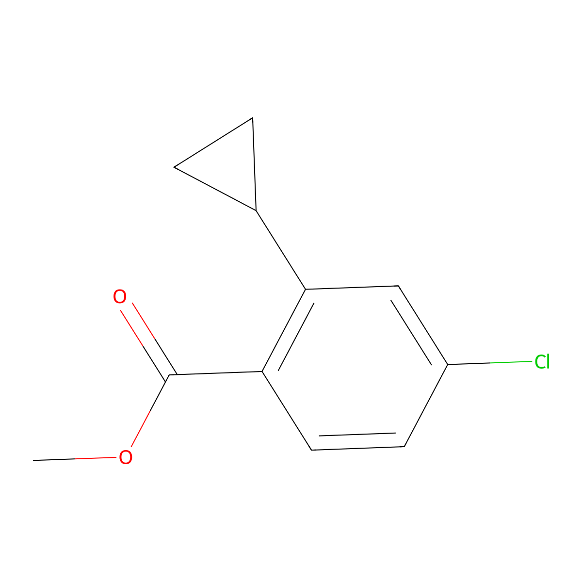 4-Chloro-2-cyclopropylbenzoic acid methyl ester molecular structure, CAS 1401816-20-3