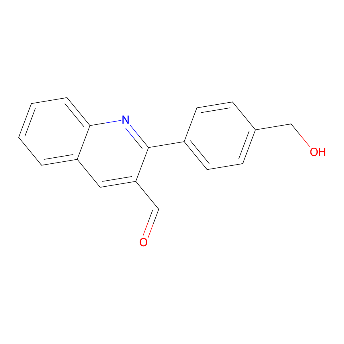 2-[4-(Hydroxymethyl)phenyl]-3-quinolinecarboxaldehyde molecular structure, CAS 1401816-23-6
