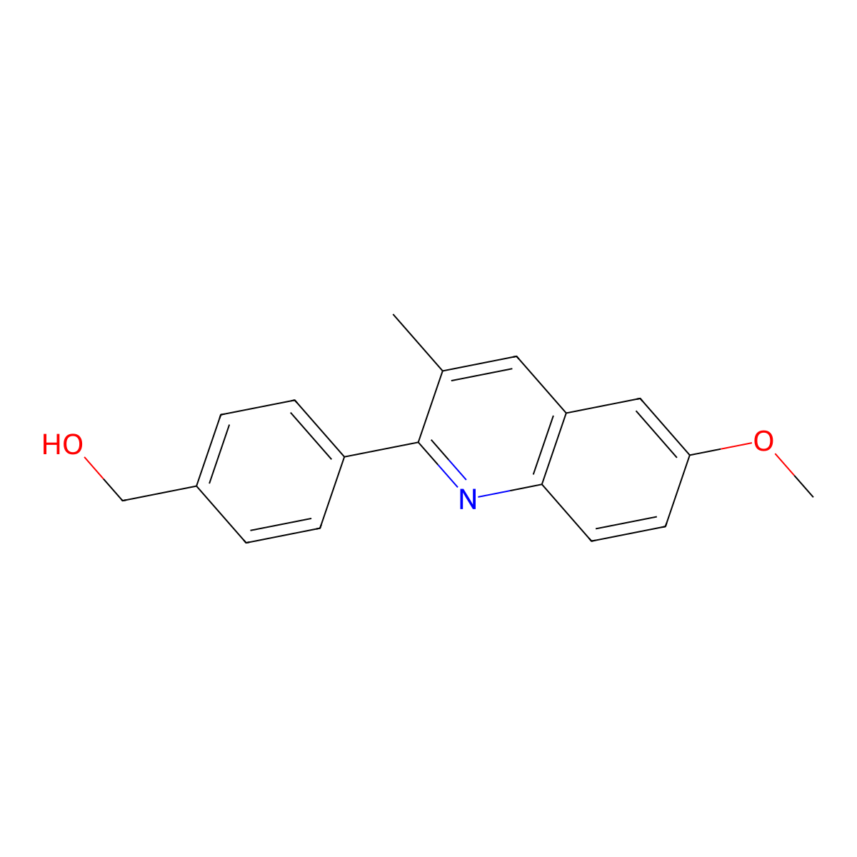 4-(6-Methoxy-3-methyl-2-quinolinyl)benzenemethanol molecular structure, CAS 1401816-42-9