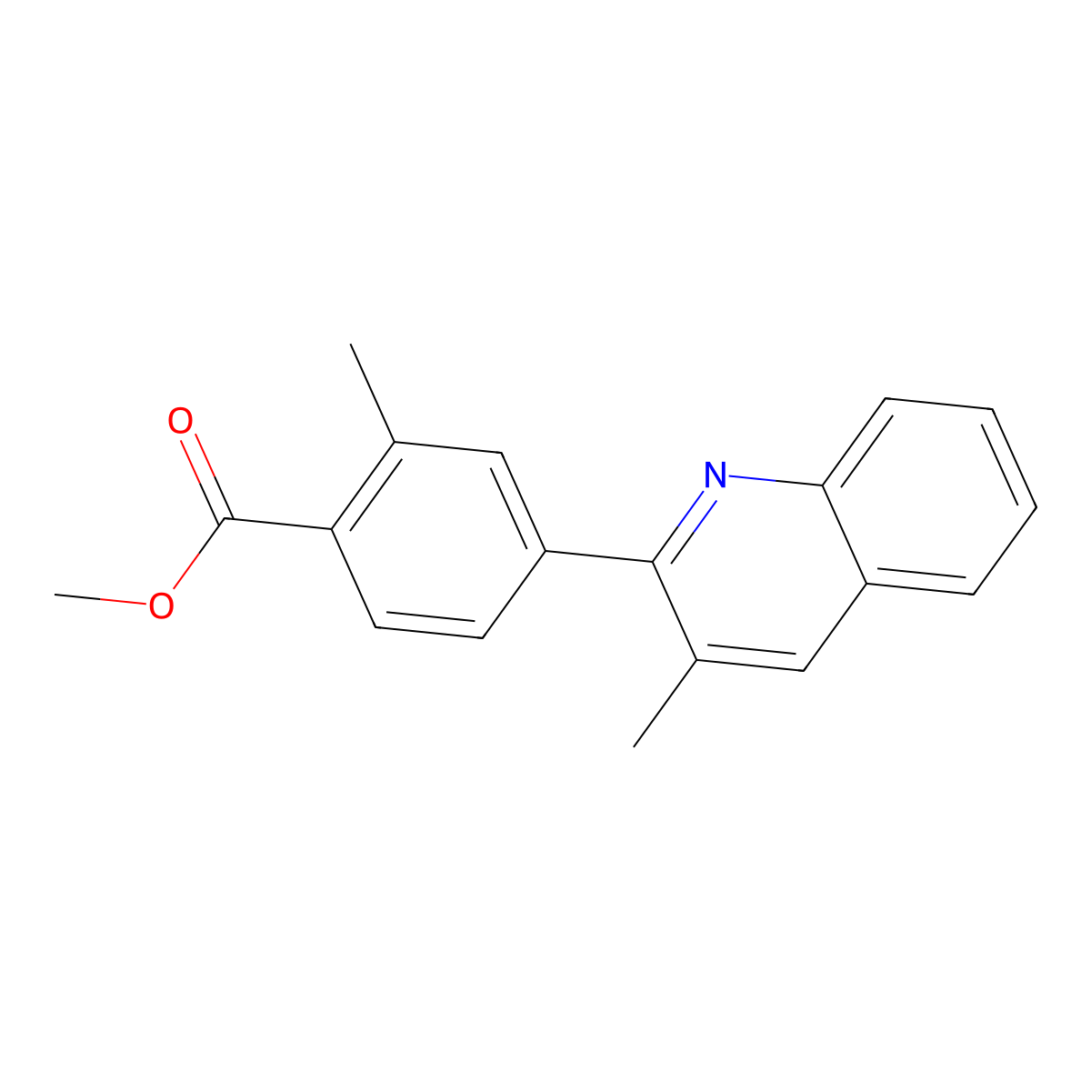 Methyl 2-methyl-4-(3-methylquinolin-2-yl)benzoate molecular structure, CAS 1401816-59-8