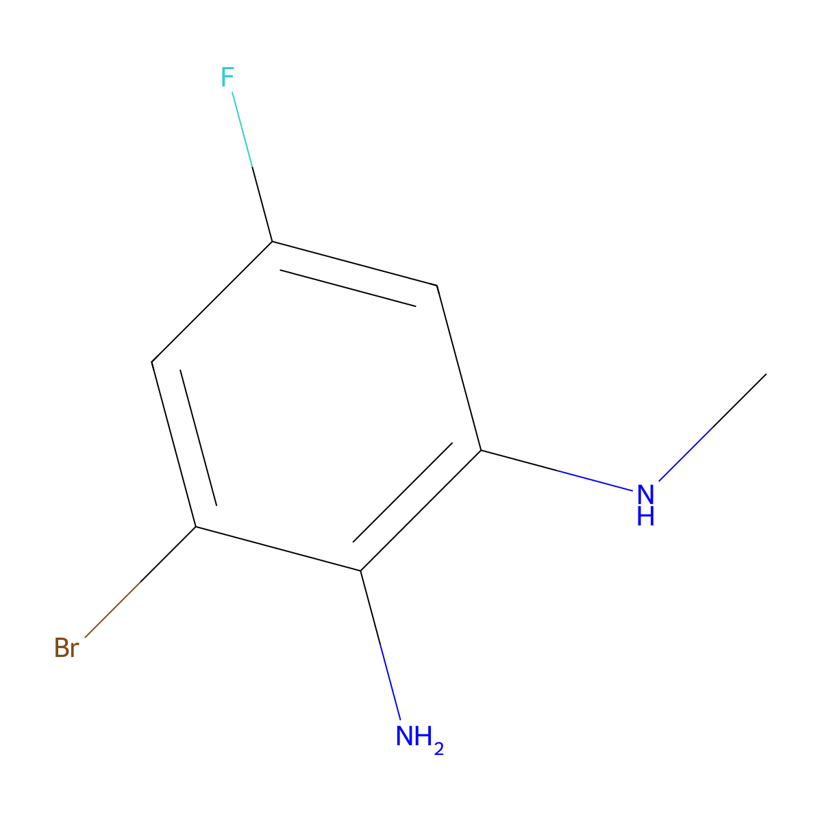 3-bromo-5-fluoro-N1-methylbenzene-1,2-diamine molecular structure, CAS 1401817-80-8