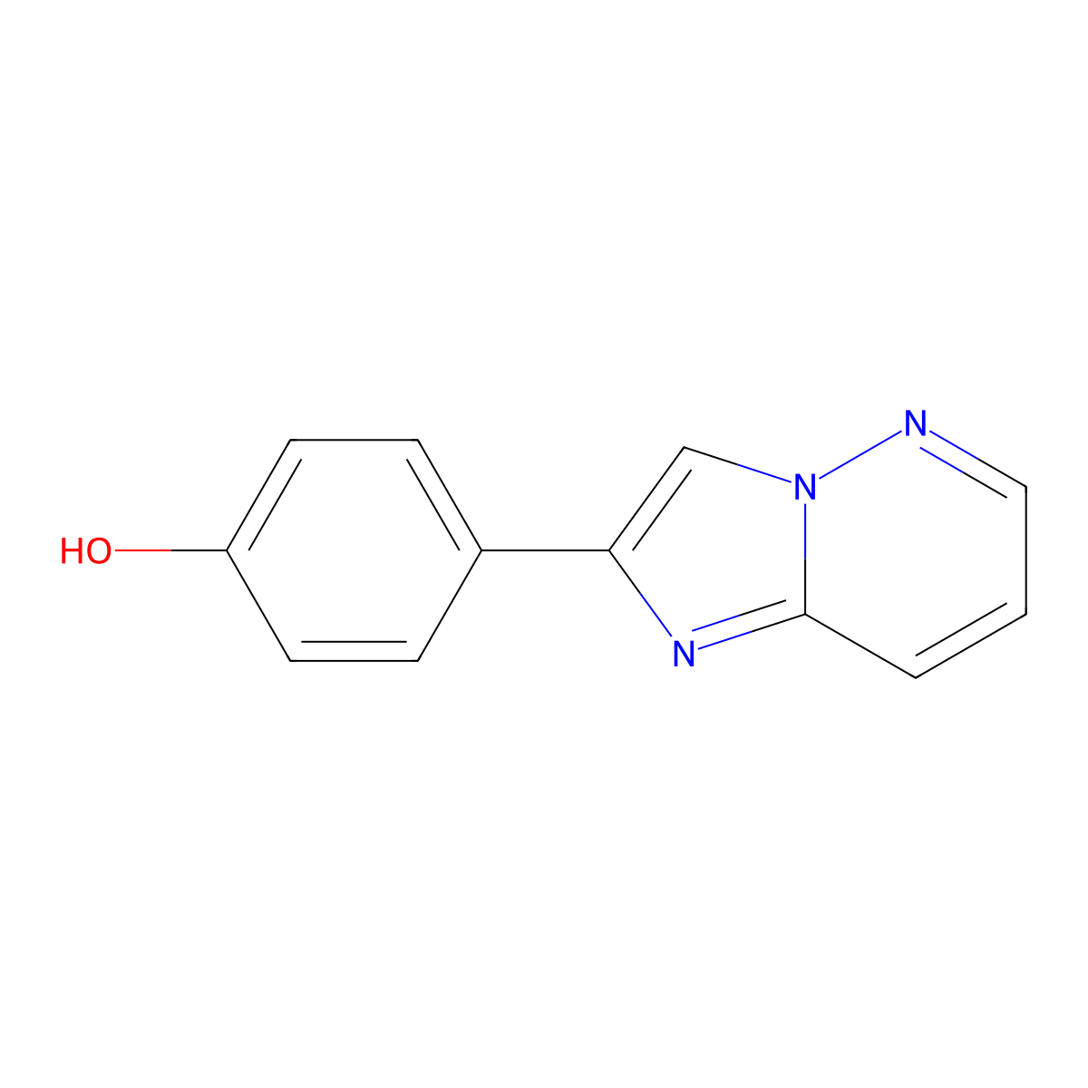 4-Imidazo[1,2-b]pyridazin-2-ylphenol molecular structure, CAS 1401818-17-4