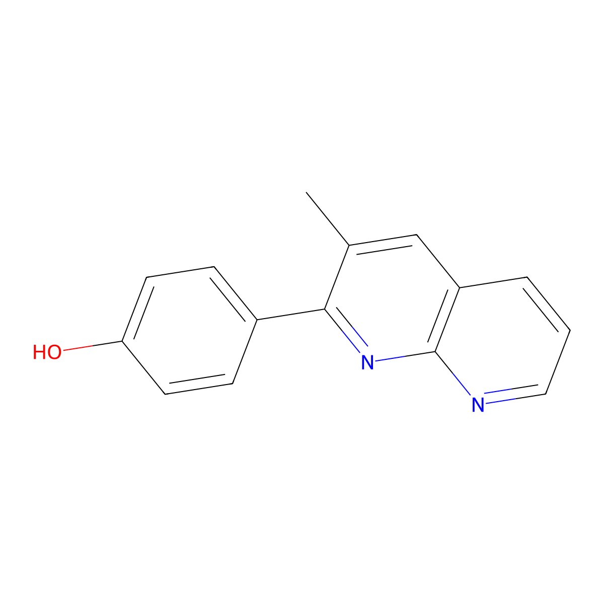 4-(3-Methyl-1,8-naphthyridin-2-yl)phenol molecular structure, CAS 1401818-61-8