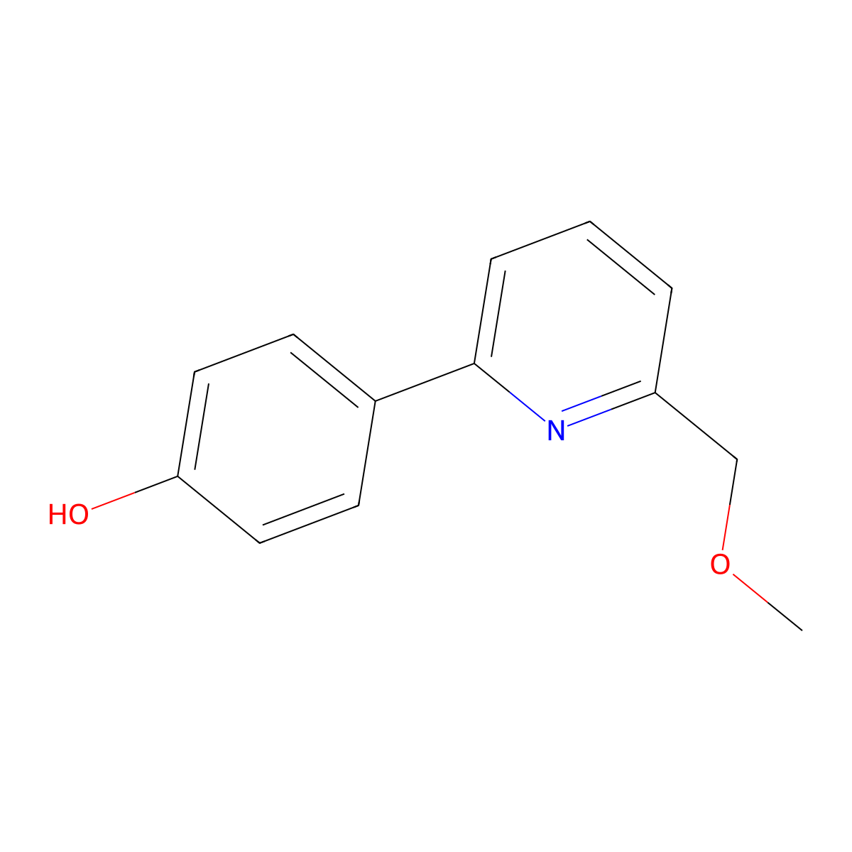 4-[6-(Methoxymethyl)-2-pyridinyl]phenol molecular structure, CAS 1401819-33-7