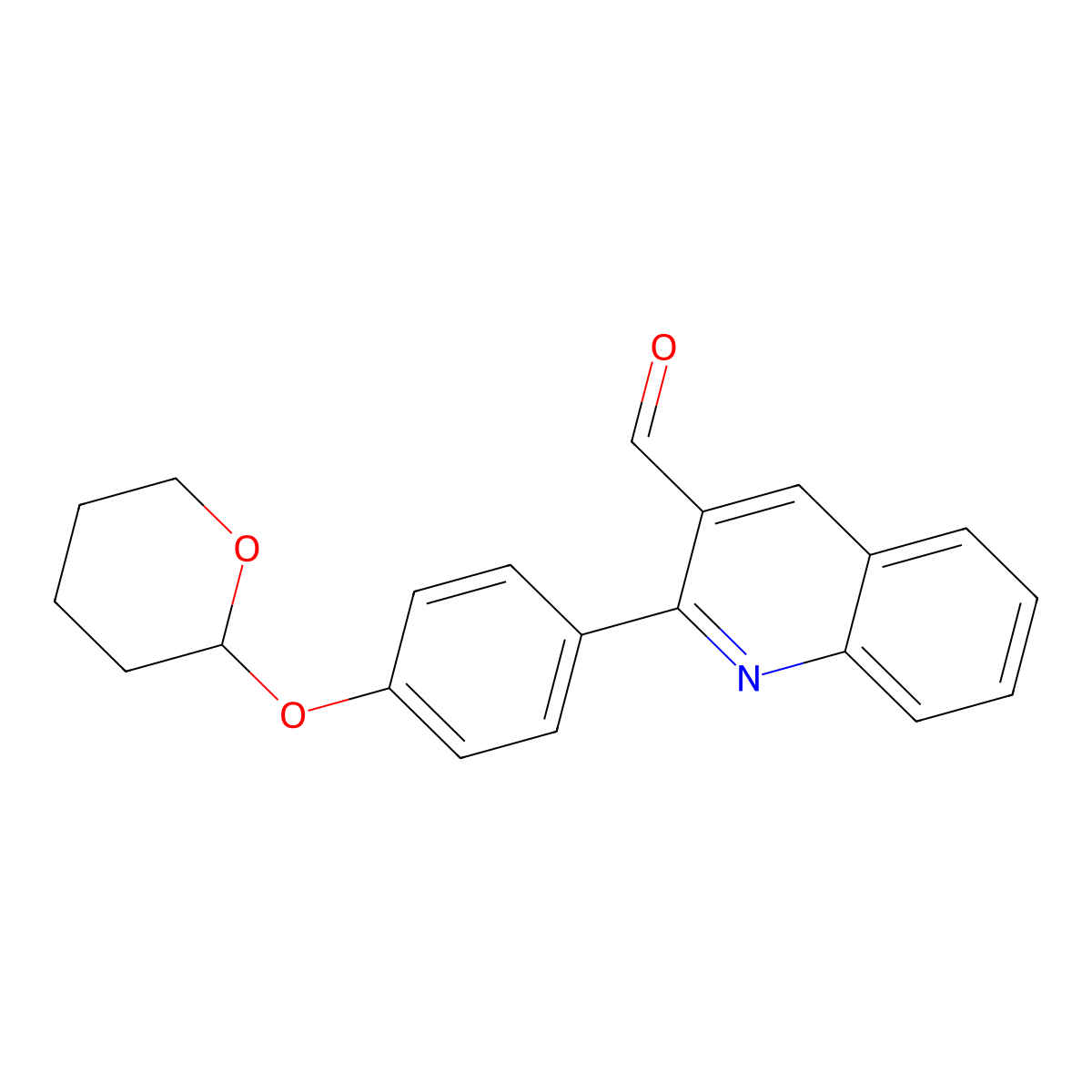 2-[4-[(Tetrahydro-2H-pyran-2-yl)oxy]phenyl]-3-quinolinecarboxaldehyde molecular structure, CAS 1401819-43-9