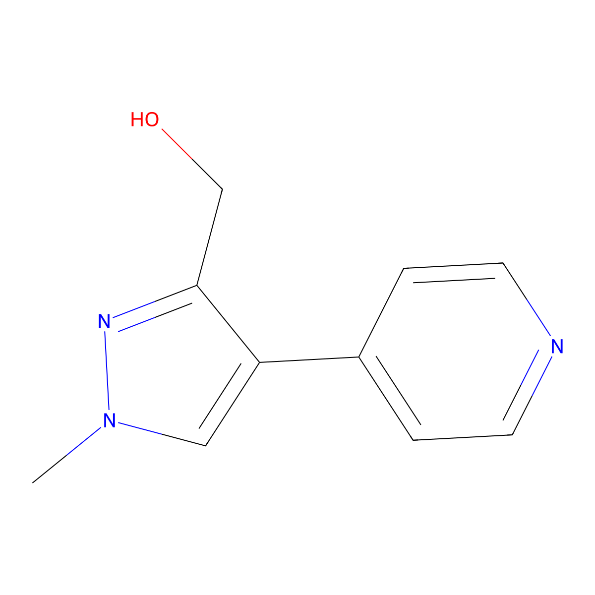 1-Methyl-4-(4-pyridinyl)-1h-pyrazole-3-methanol molecular structure, CAS 1401819-64-4