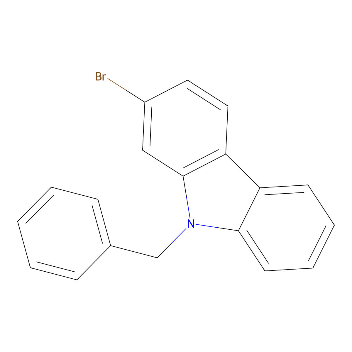 9-benzyl-2-bromo-9H-carbazole molecular structure, CAS 1401863-51-1