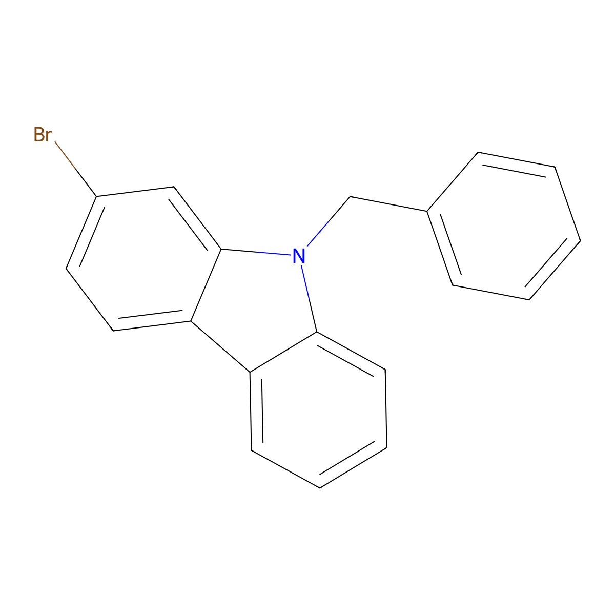 9-benzyl-2-bromo-9H-carbazole molecular structure, CAS 1401863-51-1