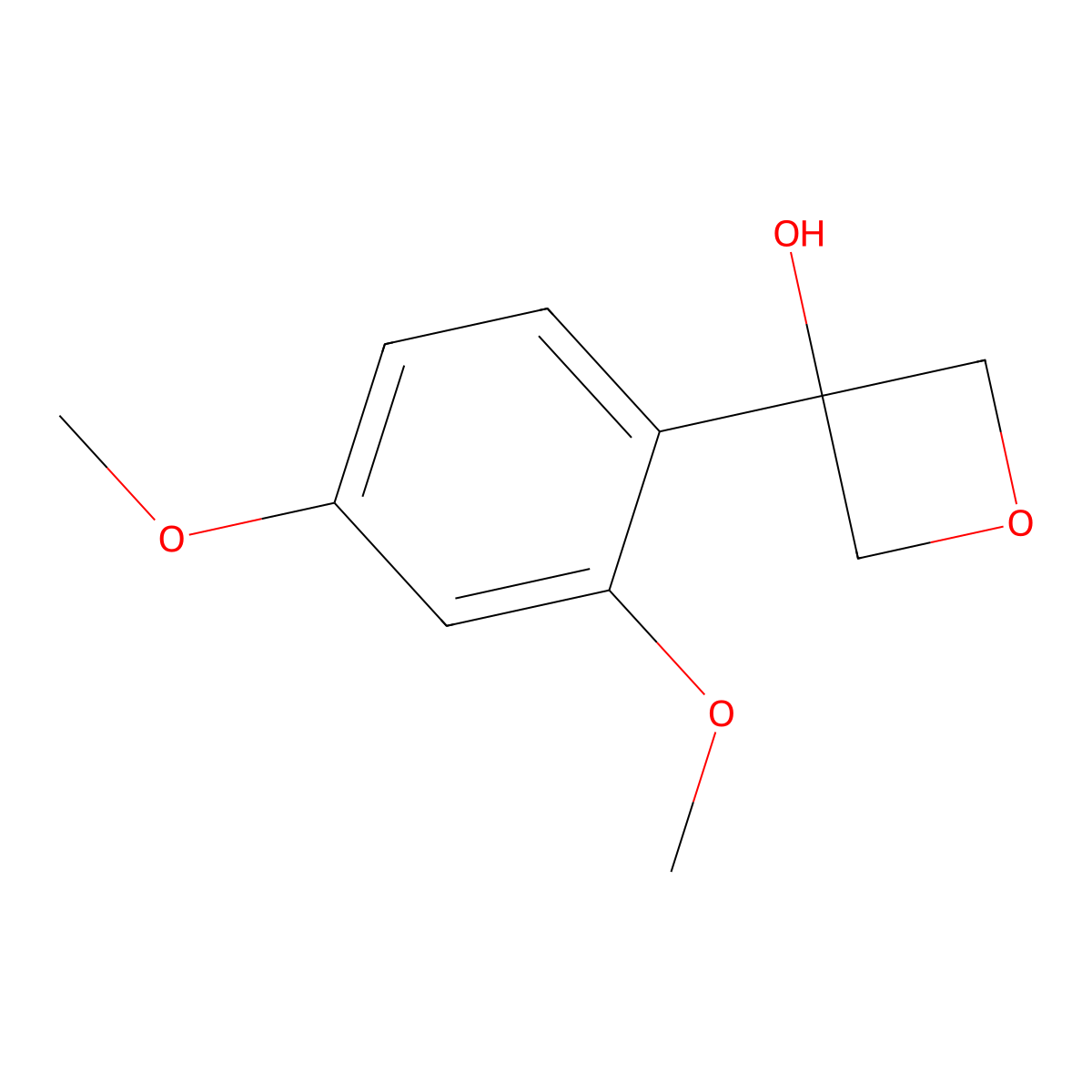3-(2,4-Dimethoxyphenyl)-3-oxetanol molecular structure, CAS 1401867-34-2