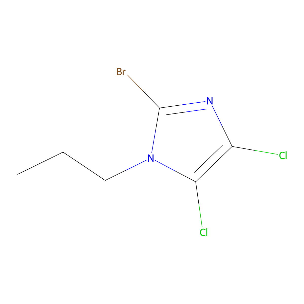 2-bromo-4,5-dichloro-1-propyl-1H-imidazole molecular structure, CAS 140187-05-9