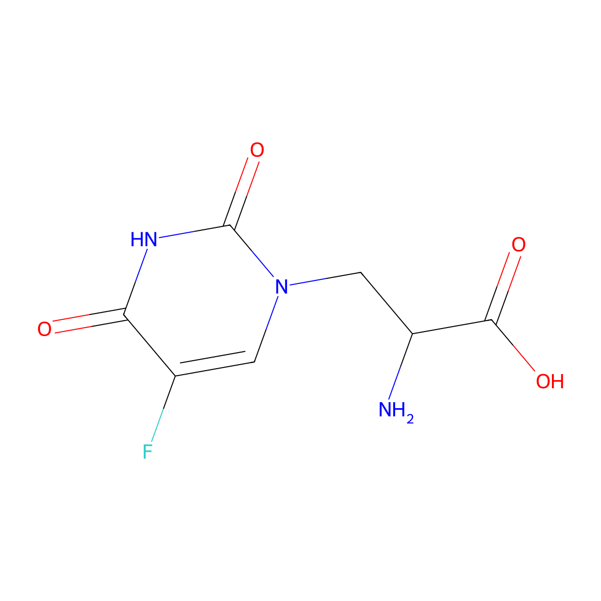 (alphaS)-alpha-Amino-5-fluoro-3,4-dihydro-2,4-dioxo-1(2H)-pyrimidinepropanoic acid molecular structure, CAS 140187-23-1