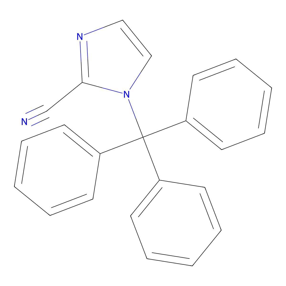 1-(Triphenylmethyl)imidazole-2-carbonitrile molecular structure, CAS 1401883-87-1
