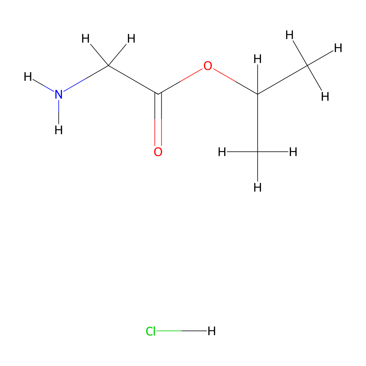 Propan-2-yl 2-aminoacetate hydrochloride molecular structure, CAS 14019-62-6