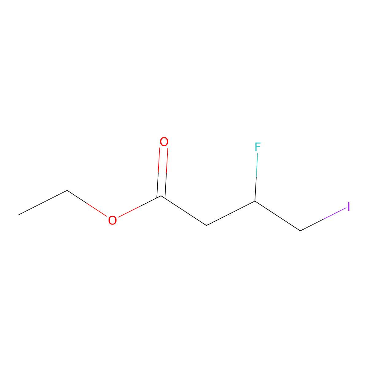 Ethyl 3-fluoro-4-iodobutanoate molecular structure, CAS 1401902-56-4