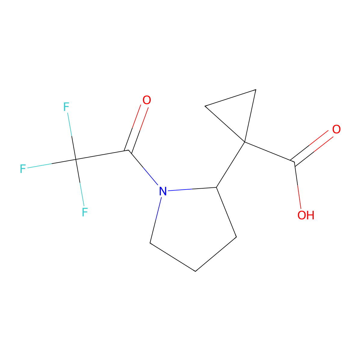 1-[1-(2,2,2-Trifluoroacetyl)pyrrolidin-2-yl]cyclopropane-1-carboxylic acid molecular structure, CAS 1401918-85-1