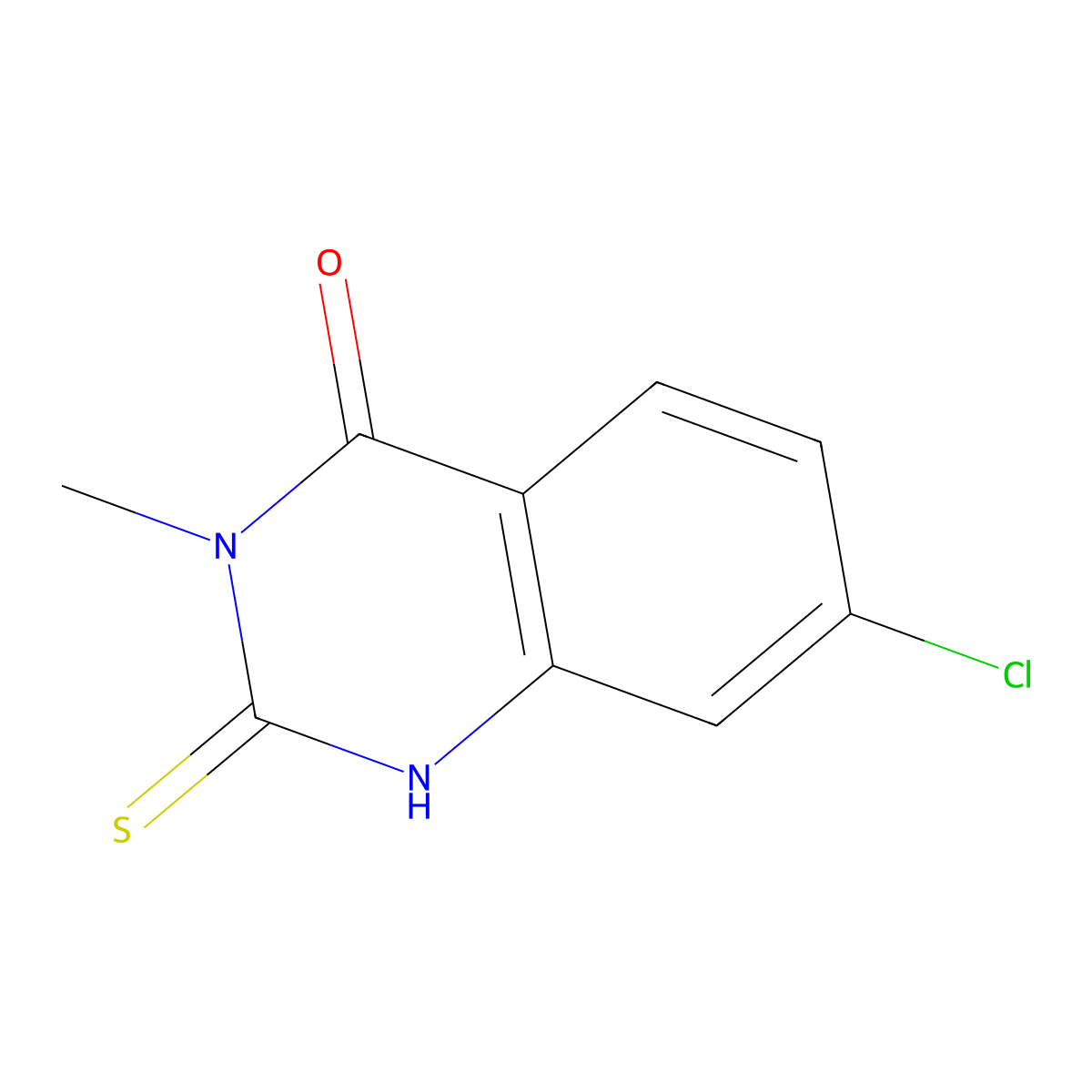 7-Chloro-3-methyl-2-sulfanyl-3,4-dihydroquinazolin-4-one molecular structure, CAS 140192-75-2