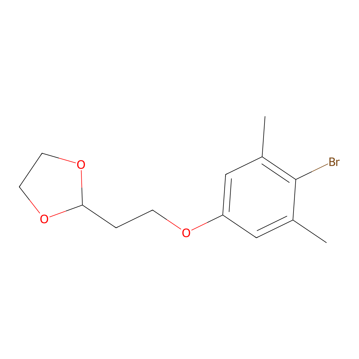 2-[2-(4-Bromo-3,5-dimethyl-phenoxy)ethyl]-1,3-dioxolane molecular structure, CAS 1401926-72-4