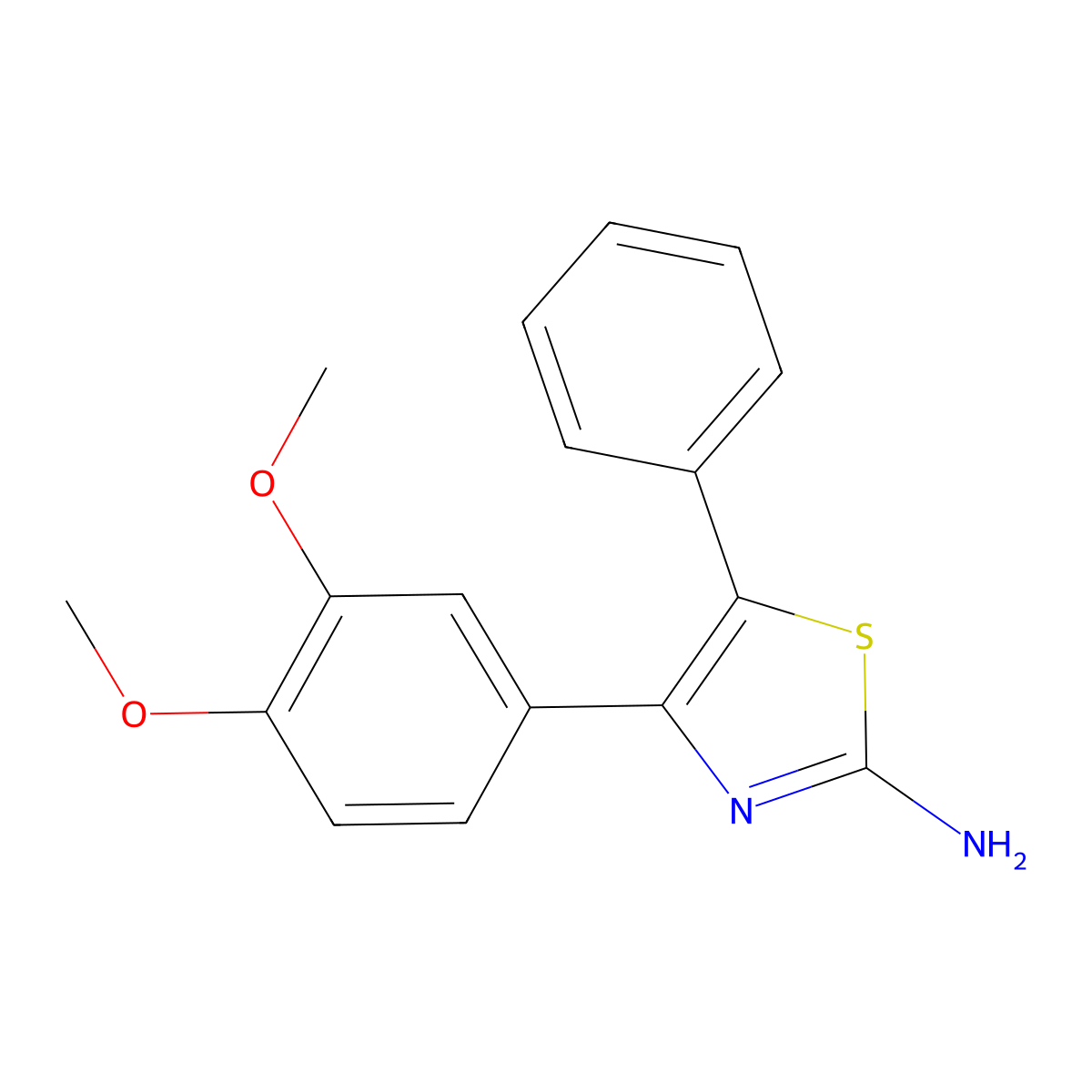 4-(3,4-Dimethoxyphenyl)-5-phenylthiazol-2-amine molecular structure, CAS 1401934-53-9