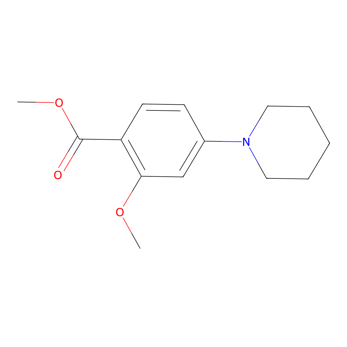 Methyl 2-methoxy-4-(piperidin-1-yl)benzoate molecular structure, CAS 1401976-71-3