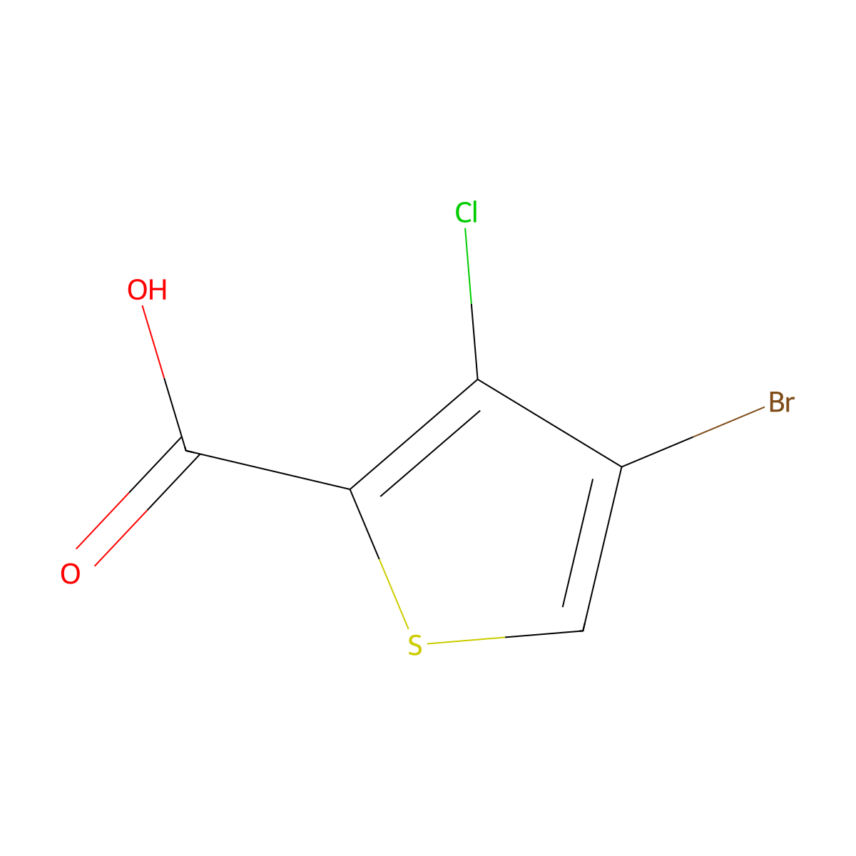 4-Bromo-3-chlorothiophene-2-carboxylic acid molecular structure, CAS 1401992-28-6