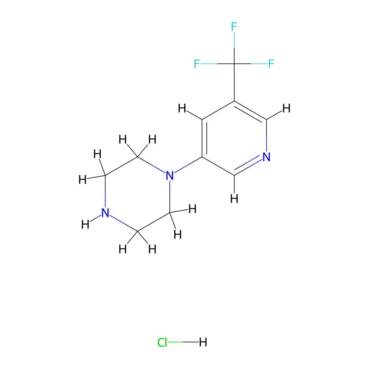 1-(5-(Trifluoromethyl)pyridin-3-yl)piperazine hydrochloride molecular structure, CAS 1401994-86-2