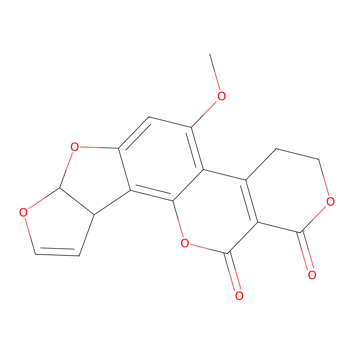 Aflatoxins molecular structure, CAS 1402-68-2