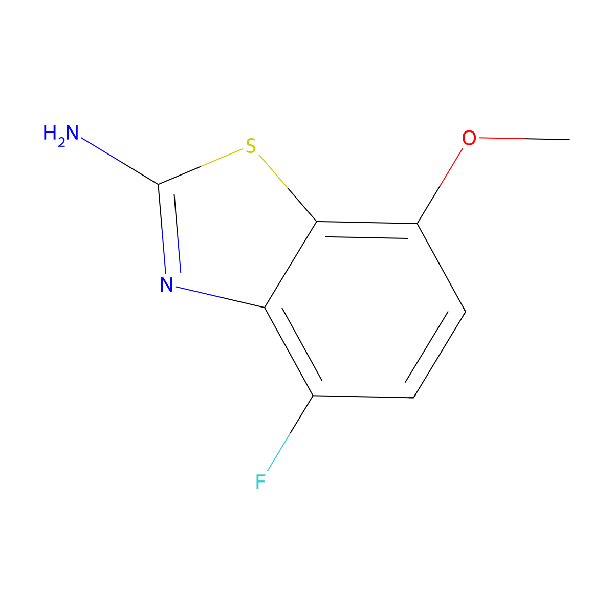4-Fluoro-7-methoxybenzo[D]thiazol-2-amine molecular structure, CAS 1402003-94-4