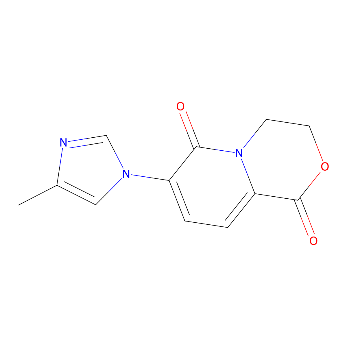 3,4-Dihydro-7-(4-methyl-1H-imidazol-1-yl)pyrido[2,1-c][1,4]oxazine-1,6-dione molecular structure, CAS 1402004-16-3