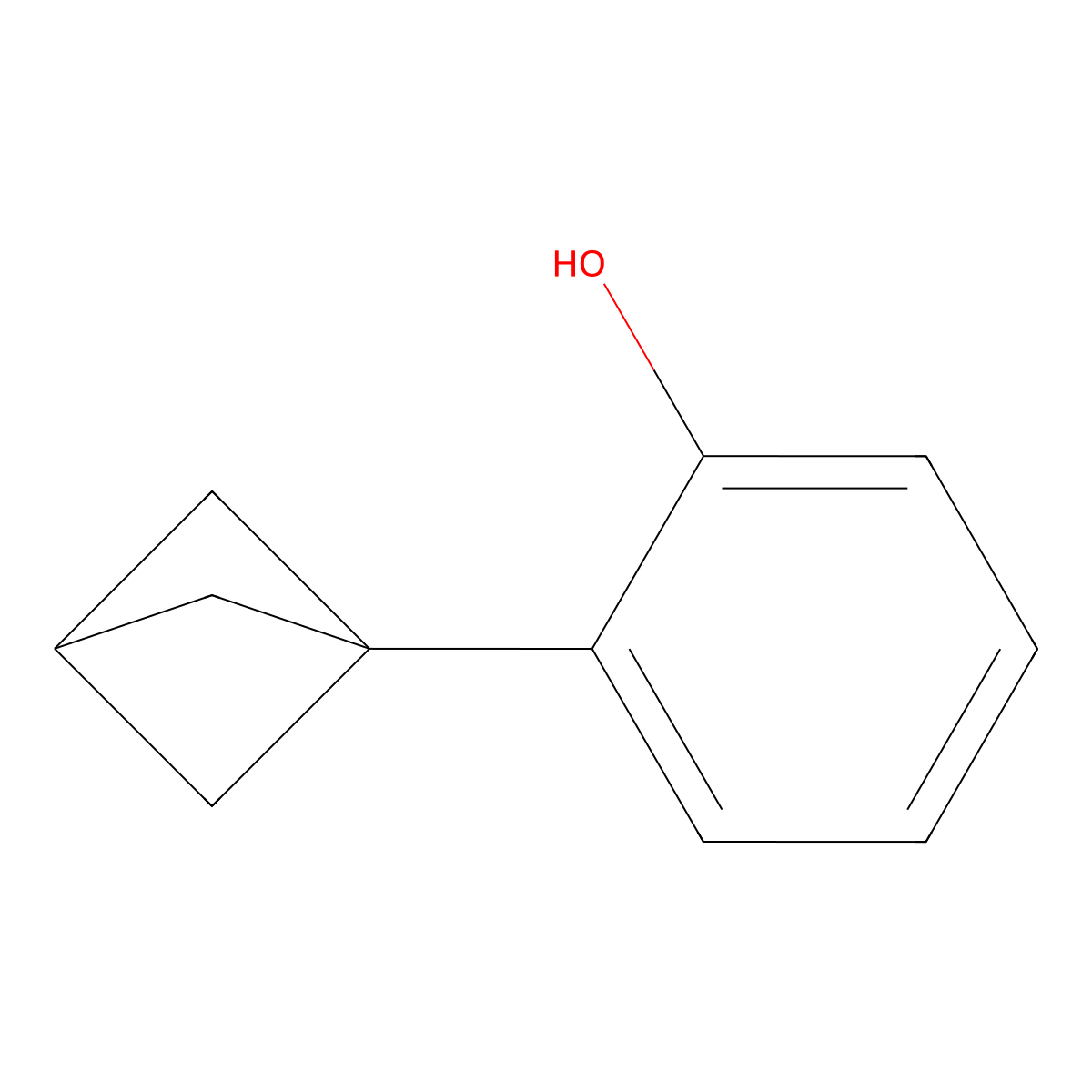 2-(Bicyclo[1.1.1]pentan-1-yl)phenol molecular structure, CAS 1402004-35-6