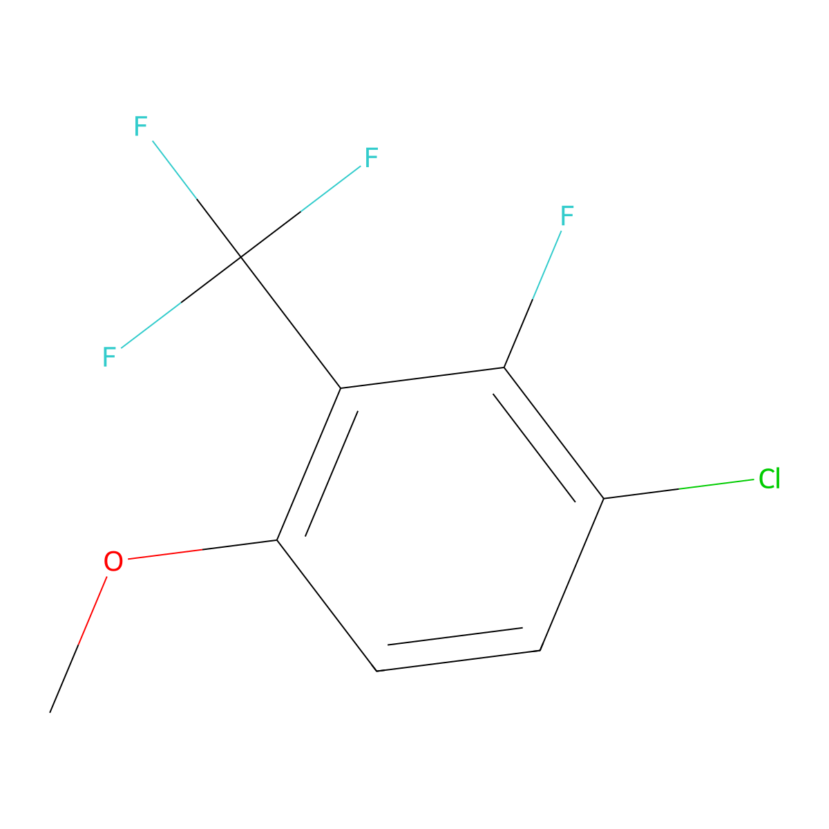 1-Chloro-2-fluoro-4-methoxy-3-(trifluoromethyl)benzene molecular structure, CAS 1402004-78-7