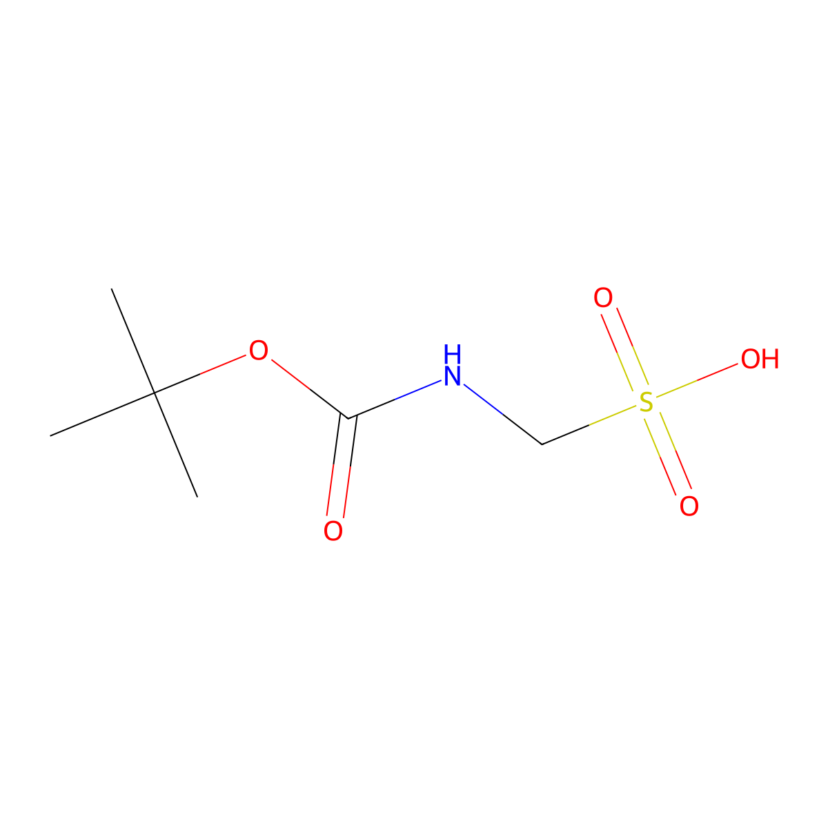{[(Tert-butoxy)carbonyl]amino}methanesulfonic acid molecular structure, CAS 1402039-94-4