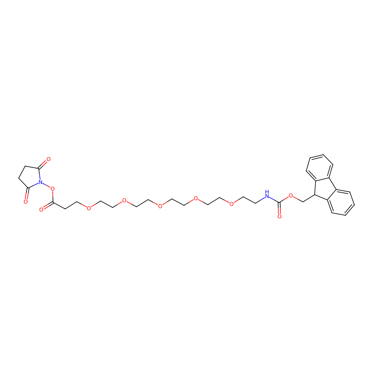Fmoc-PEG5-NHS ester molecular structure, CAS 1402080-11-8
