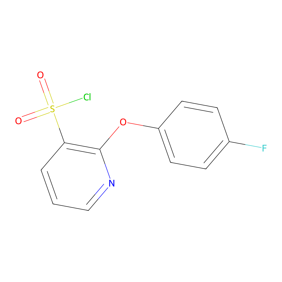 2-(4-Fluorophenoxy)pyridine-3-sulfonyl chloride molecular structure, CAS 1402082-40-9