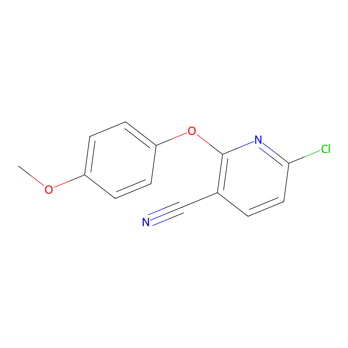 6-Chloro-2-(4-methoxyphenoxy)nicotinonitrile molecular structure, CAS 1402088-16-7