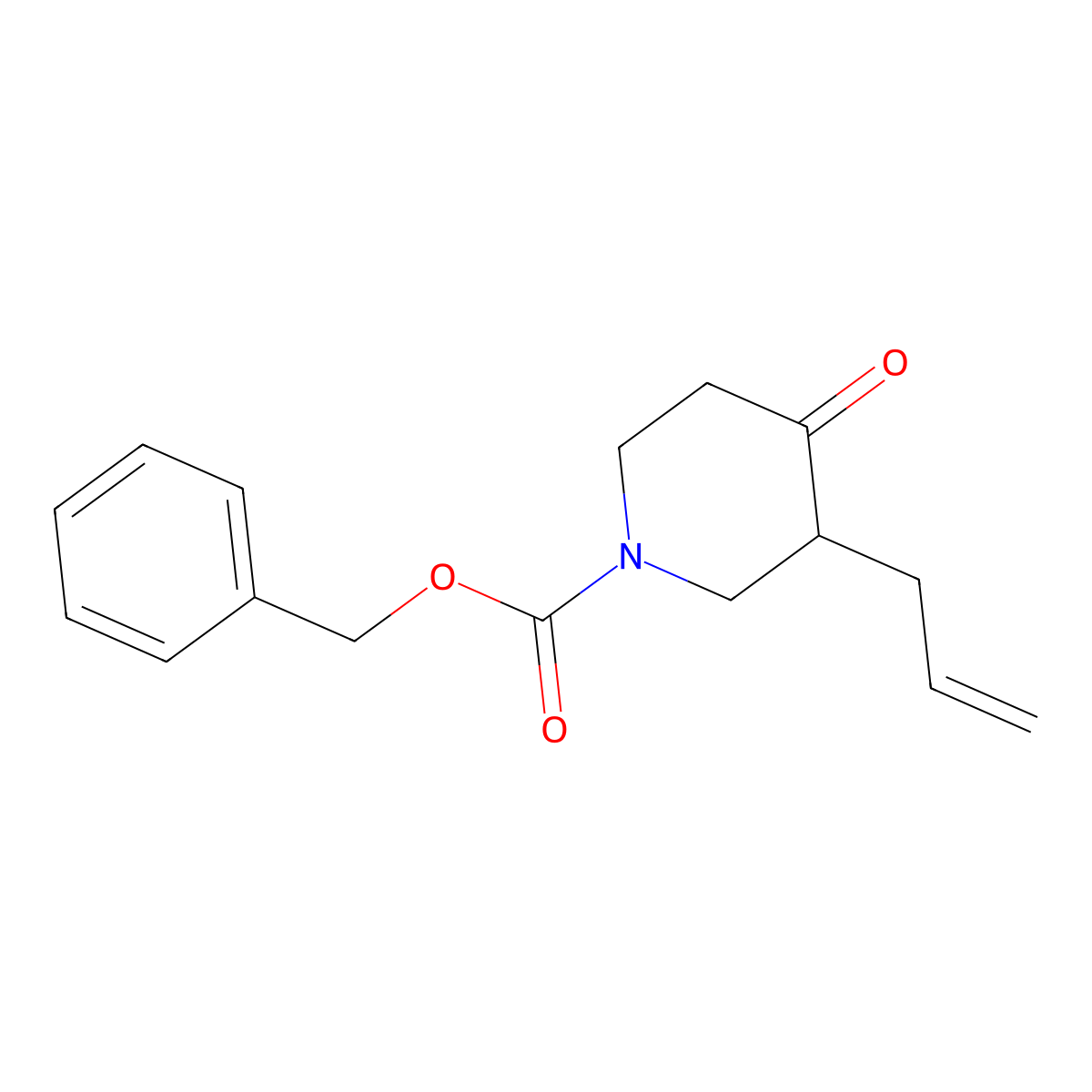 Phenylmethyl 4-oxo-3-(2-propen-1-yl)-1-piperidinecarboxylate molecular structure, CAS 140211-12-7