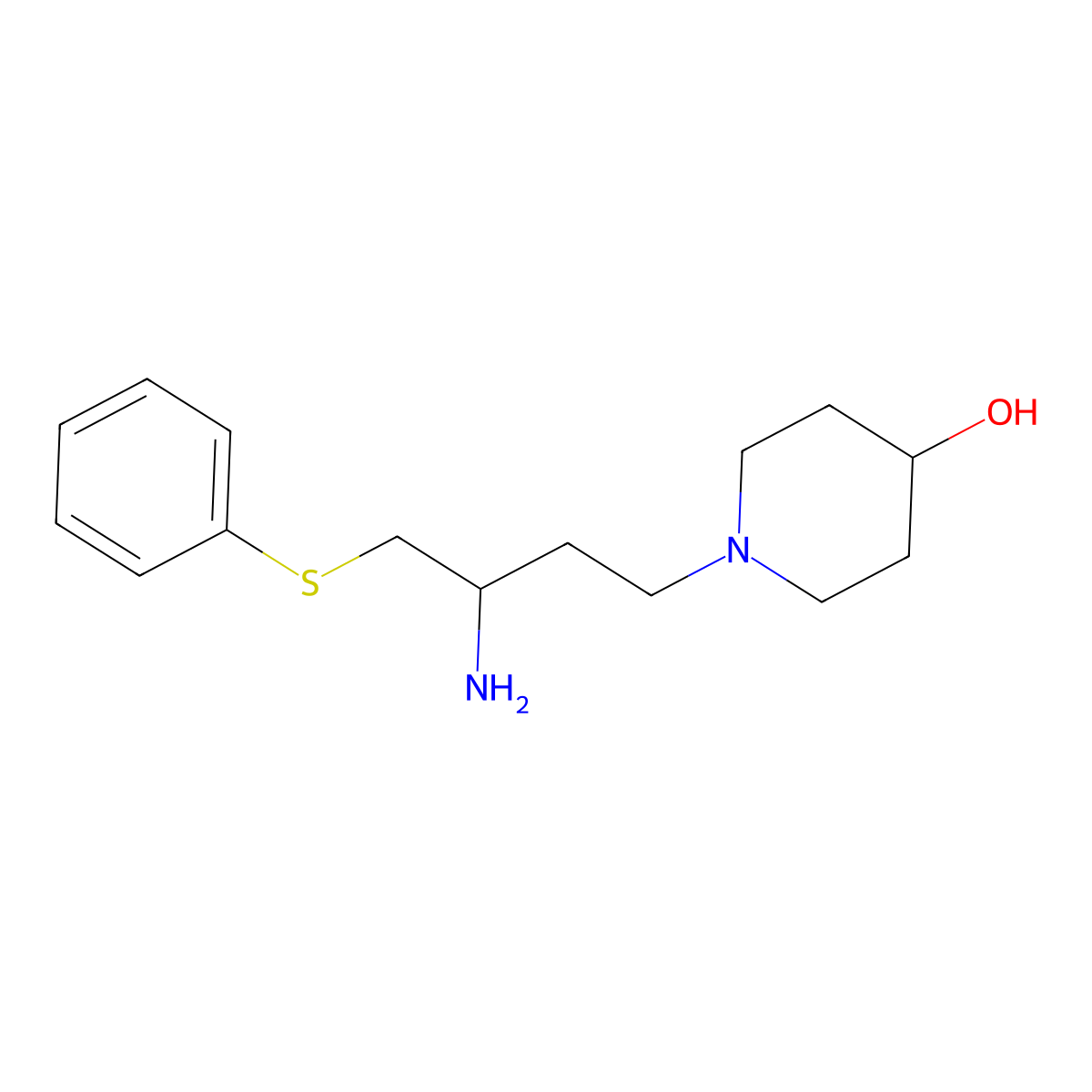 (R)-1-[3-Amino-4-(phenylthio)butyl]piperidin-4-ol molecular structure, CAS 1402141-79-0