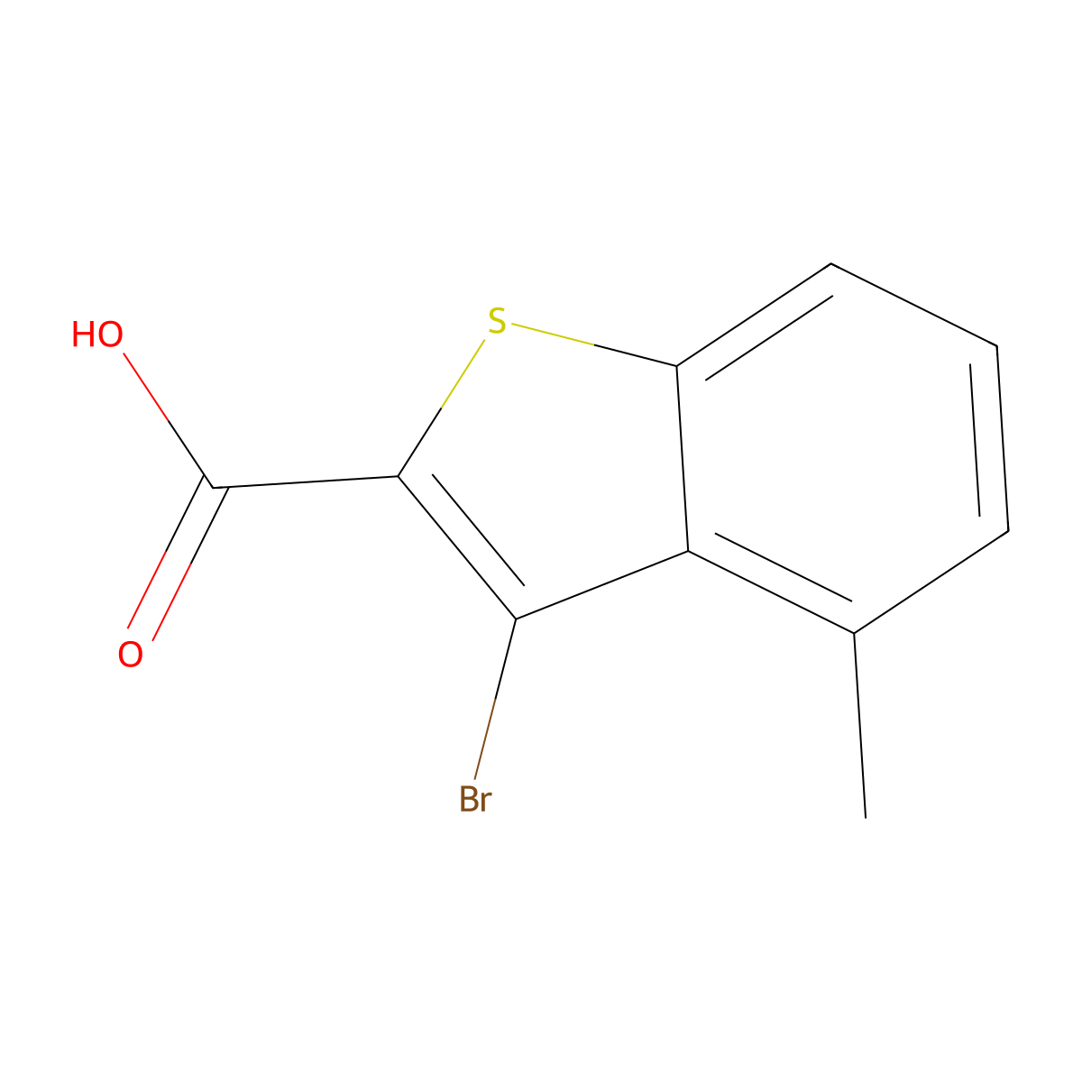 3-Bromo-4-methylbenzo[b]thiophene-2-carboxylic acid molecular structure, CAS 1402144-45-9