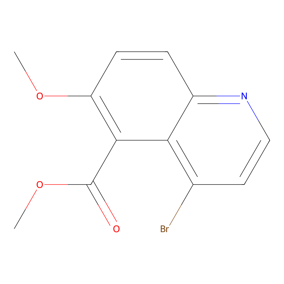 Methyl 4-bromo-6-methoxyquinoline-5-carboxylate molecular structure, CAS 1402145-83-8