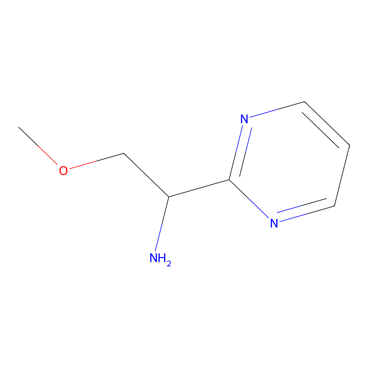 2-Methoxy-1-(pyrimidin-2-YL)ethan-1-amine molecular structure, CAS 1402148-60-0