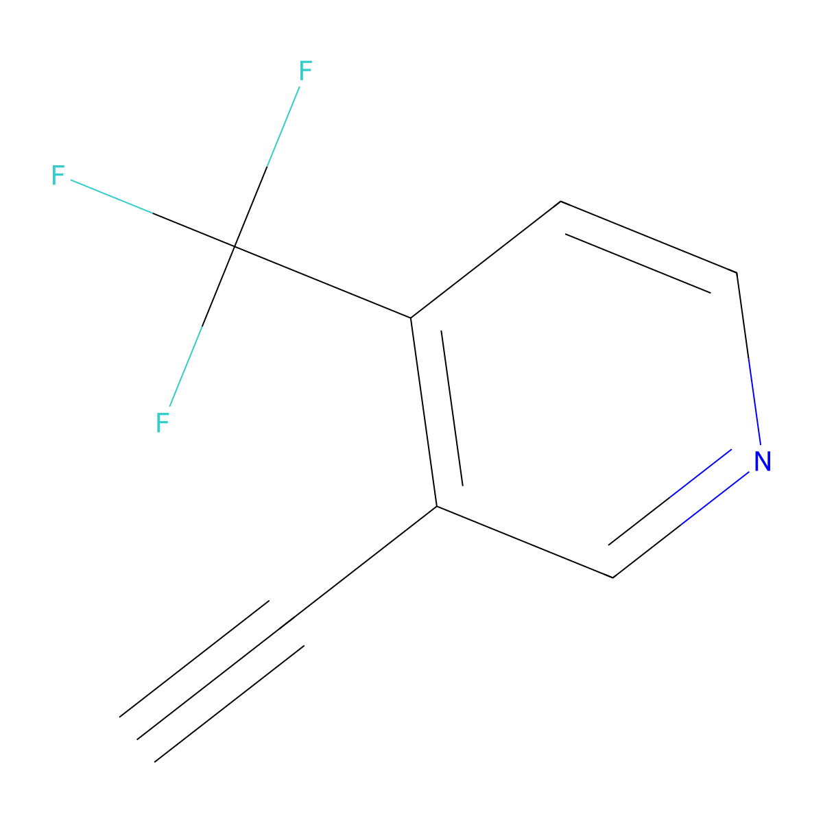 3-Ethynyl-4-(trifluoromethyl)pyridine molecular structure, CAS 1402148-69-9