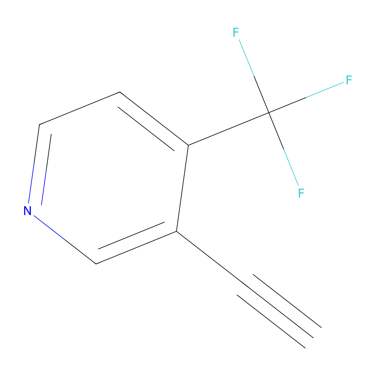 3-Ethynyl-4-(trifluoromethyl)pyridine molecular structure, CAS 1402148-69-9