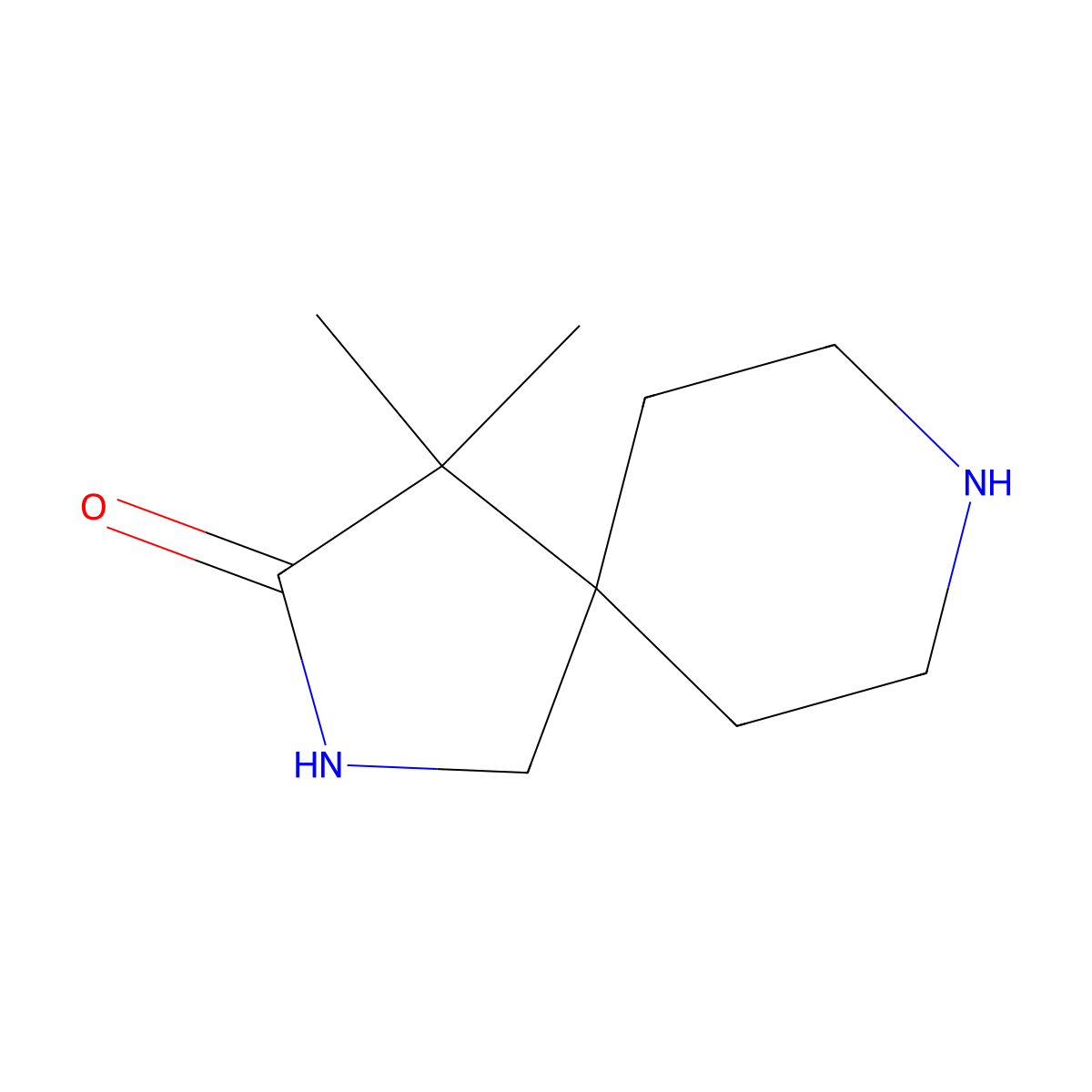 4,4-Dimethyl-2,8-diazaspiro[4.5]decan-3-one molecular structure, CAS 1402148-93-9
