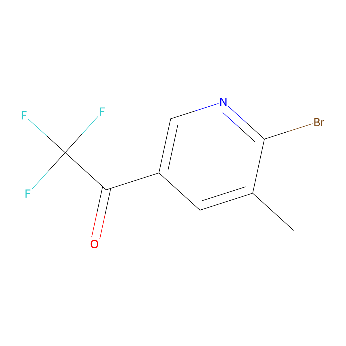 1-(6-Bromo-5-methylpyridin-3-yl)-2,2,2-trifluoroethanone molecular structure, CAS 1402148-94-0