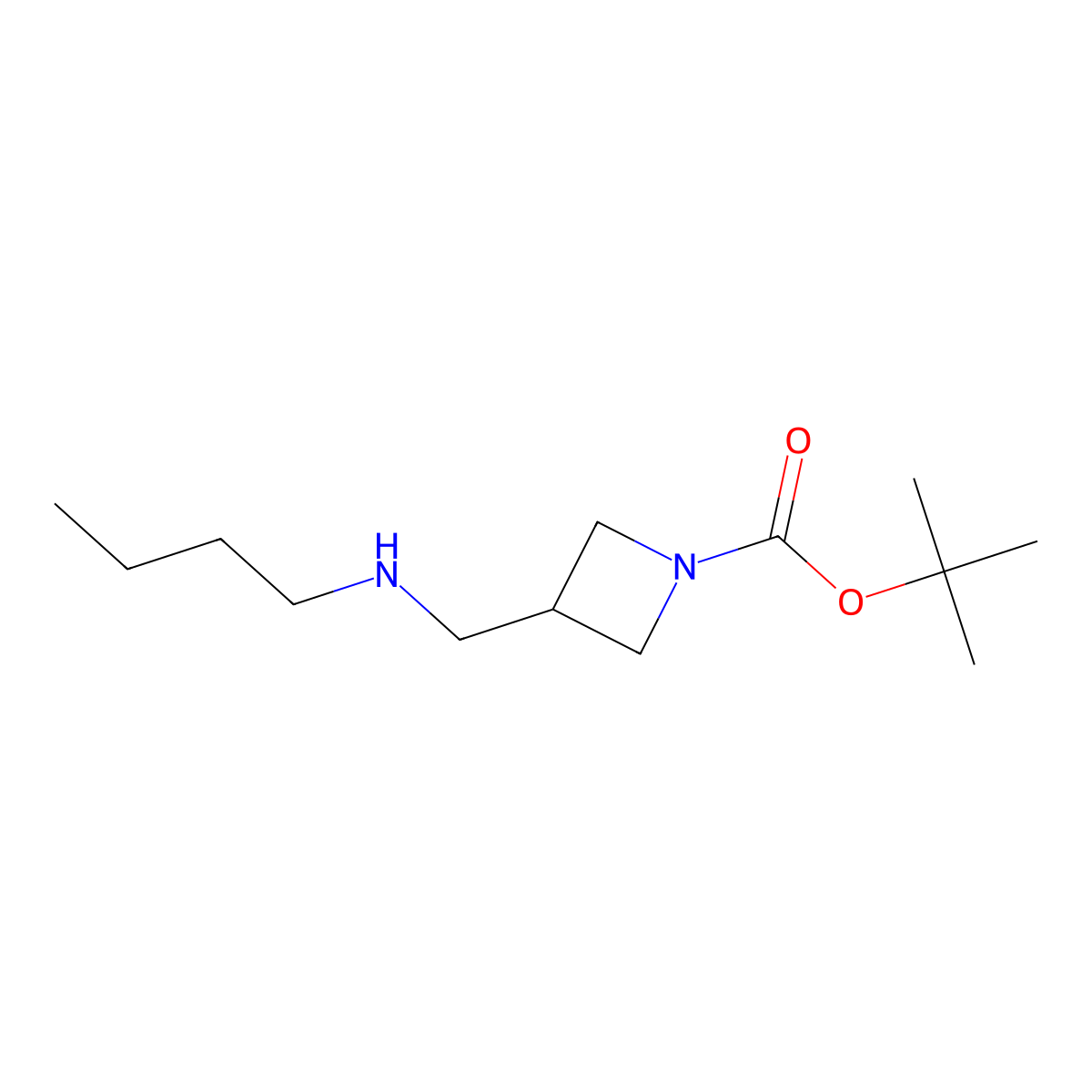 Tert-butyl 3-((butylamino)methyl)azetidine-1-carboxylate molecular structure, CAS 1402149-07-8